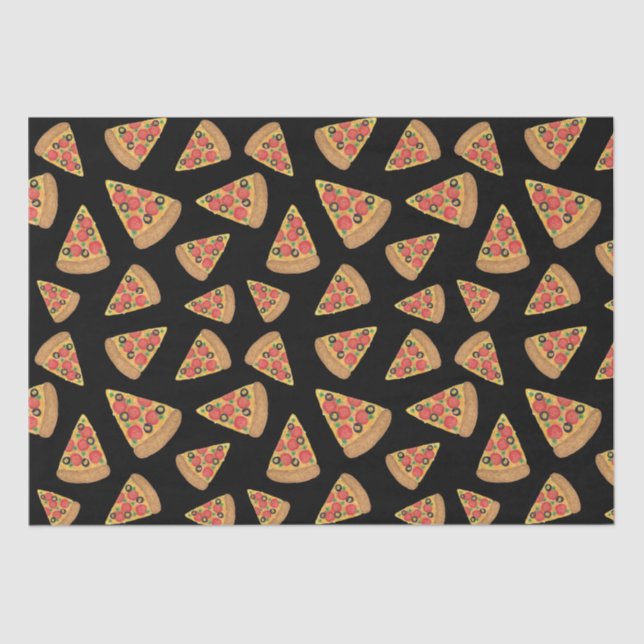 Papel De Seda Pizza Party Pepperoni Novelty Black (Frente )