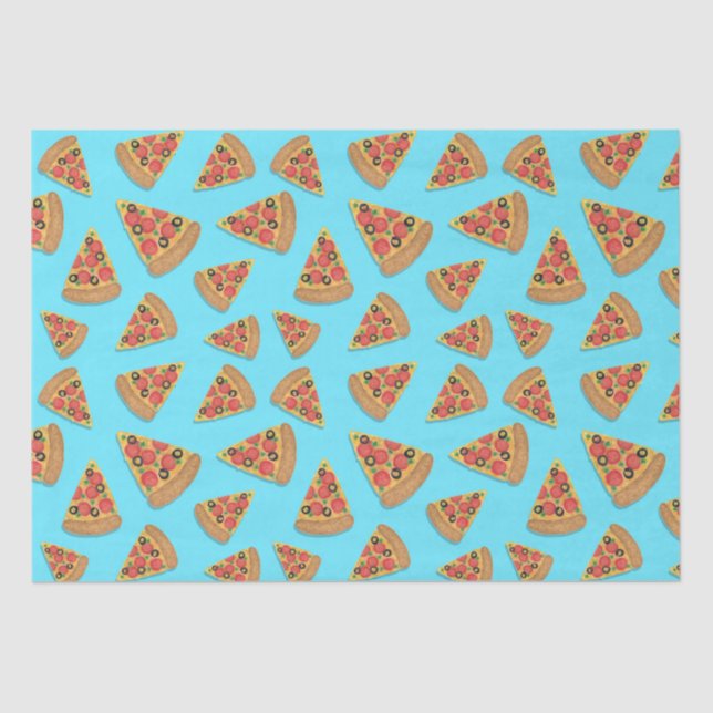 Papel De Seda Pizza Party Pepperoni Novelty Blue (Frente )