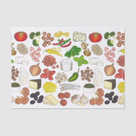 Papel De Seda Pizza Party Topping Italiana Comida Pizzeria Pie