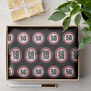 Papel De Seda Placa de limite de velocidade de 50 anos - QUALQUE