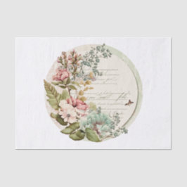 Papel De Seda Placa Floral Vintage para Desligamento