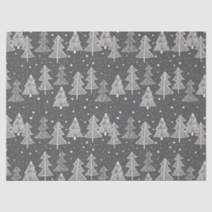 Papel De Seda Placas Alcalinas Manuscritas Árvores de Natal Nas