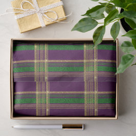 Papel De Seda Plaid de Mardi Gras