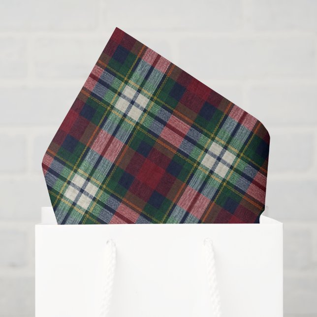 Papel De Seda Plaid de Natal Preppy (Sacola de presentes)