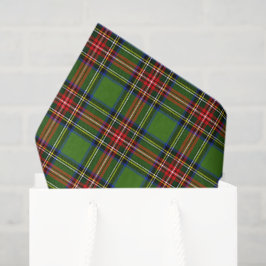 Papel De Seda Plaid Natal Verde