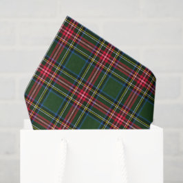 Papel De Seda Plaid Natal Verde