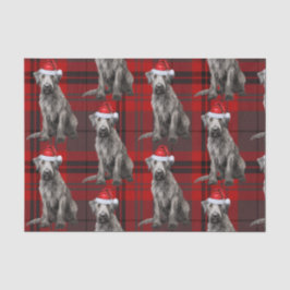 Papel De Seda Plaid Vermelho de Natal do Cão Irish Wolfhound