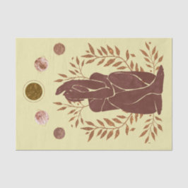 Papel De Seda Planetas desbotados plantas pensando folhas lua