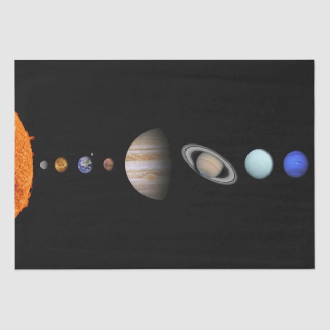 Papel De Seda PLANETAS do SISTEMA SOLAR 20" envolvendo (Frente )