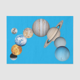 Papel De Seda Planetas do sistema solar (alterável a cores)