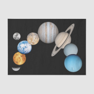 Papel De Seda Planetas do sistema solar (alterável a cores)