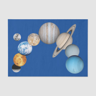 Papel De Seda Planetas do sistema solar (alterável a cores)