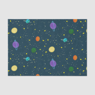 Papel De Seda Planetas e estrelas espaciais em galáxias desconhe
