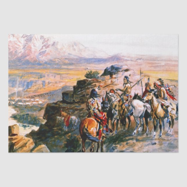 Papel De Seda "Planning the Attack", de Charles M Russell (Frente )