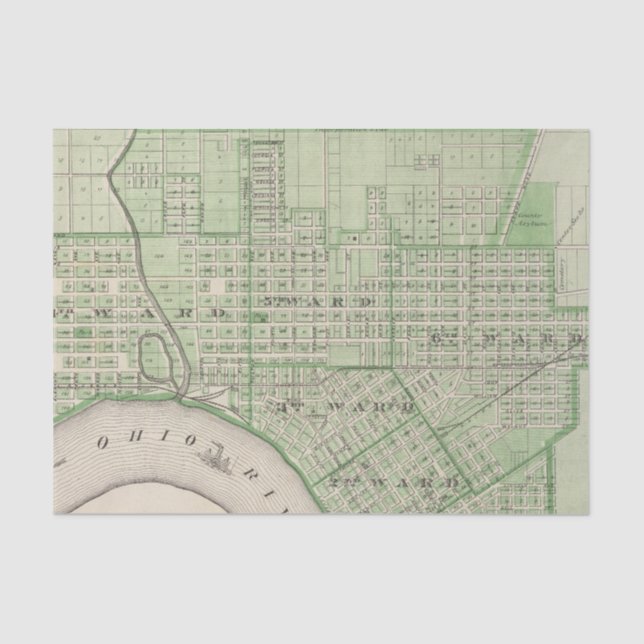 Papel De Seda Plano de Evansville, Vanderburgh Co (Frente )