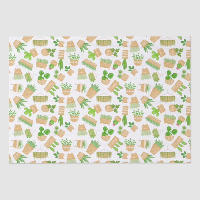 Papel De Seda Plantações da Casa Cactus no Livro Branco (Frente )