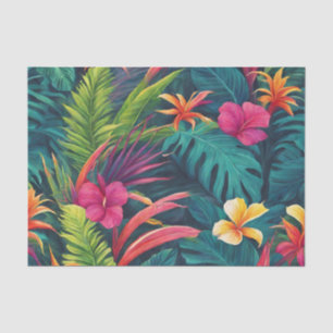Papel De Seda Plantas Tropicais Vibrantes e Flores