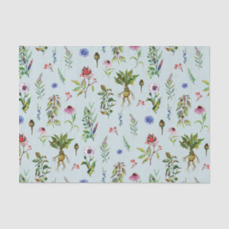 Papel De Seda Plantas Whimsical na menta