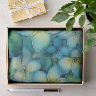 Papel De Seda Plumeria Azul