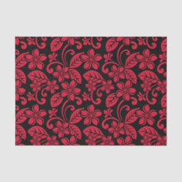 PAPEL DE SEDA PLUMÉRIA ISLAND (PRETO/VERMELHO)