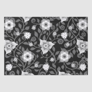 Papel De Seda Pneumáticos brilhantes Padrão Floral Elegante Pr