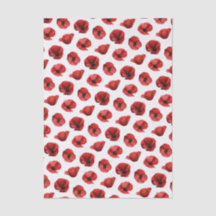 Pó de Papoula Vermelha Floral Botânico Casamento d