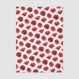 Papel De Seda Pó de Papoula Vermelha Floral Botânico Casamento d