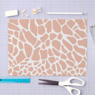 Papel De Seda Poeira de Blush Rosa Girafa Branca Decoupage Boho