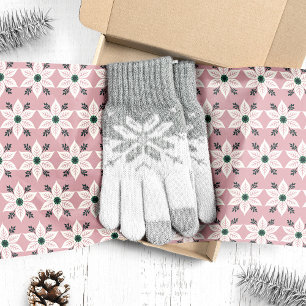 Papel De Seda Poinsétias Brancas no Natal Rosa
