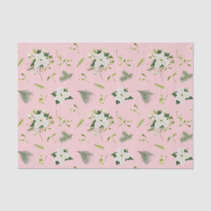 Papel De Seda Poinsettia Branca Aquarela, Natal Verdejante