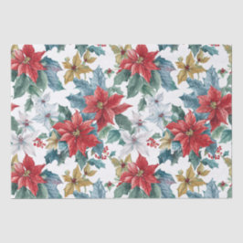 Papel De Seda Poinsettia Clássica de Natal