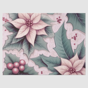 Papel De Seda Poinsettia de Natal Rosa