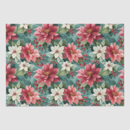 Papel De Seda Poinsettia Natal Clássica