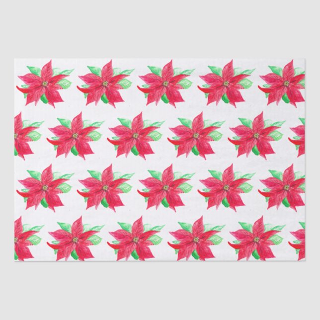 Papel De Seda Poinsettia Red Floral Fllower (Frente )