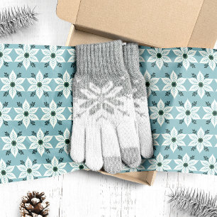 Papel De Seda Poinsettias Brancas no Natal Azul