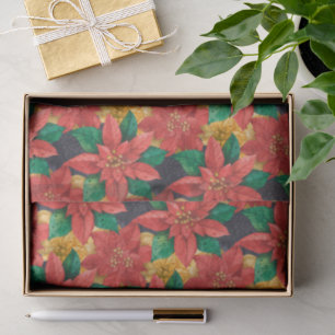 Papel De Seda Poinsettias Christmas Floral