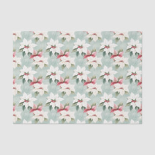 Papel De Seda Poinsettias de Natal Rosa-Rosa Elegante