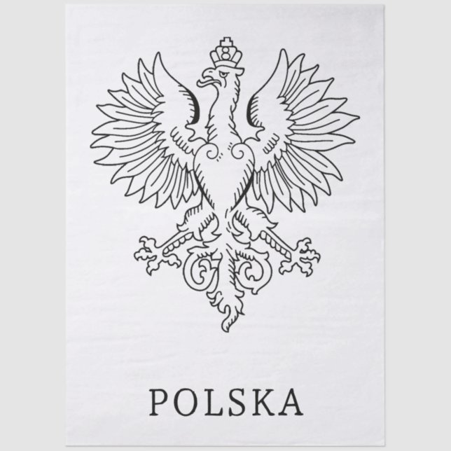 Papel De Seda Poland's White Eagle Contemporary State Emblem  (Frente )