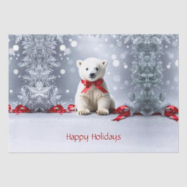Papel De Seda Polar Bear Christmas Holiday Tissue Paper