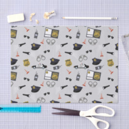 Papel De Seda Police Themed Policeman Cop Pattern