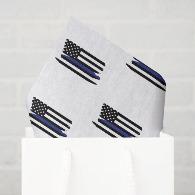 Papel De Seda Policial Thin Blue Line Polícia Cop (Sacola de presentes)