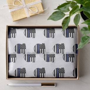 Papel De Seda Policial Thin Blue Line Policial Crachá