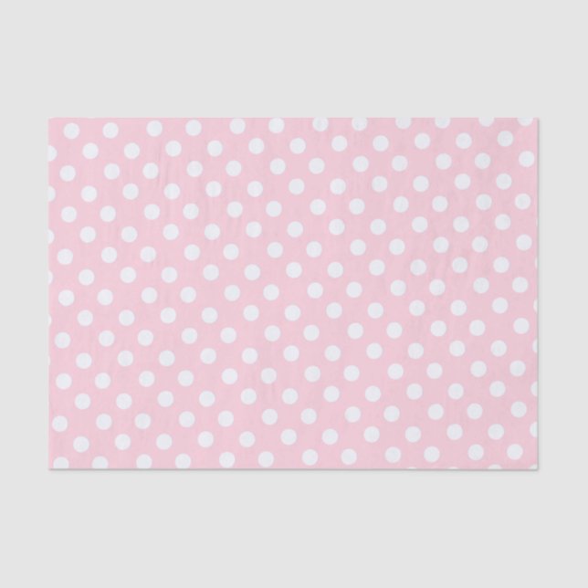 Papel De Seda polka dots in pastel pink  (Frente )