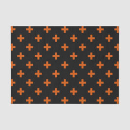 Papel De Seda Polka laranja cruza preto