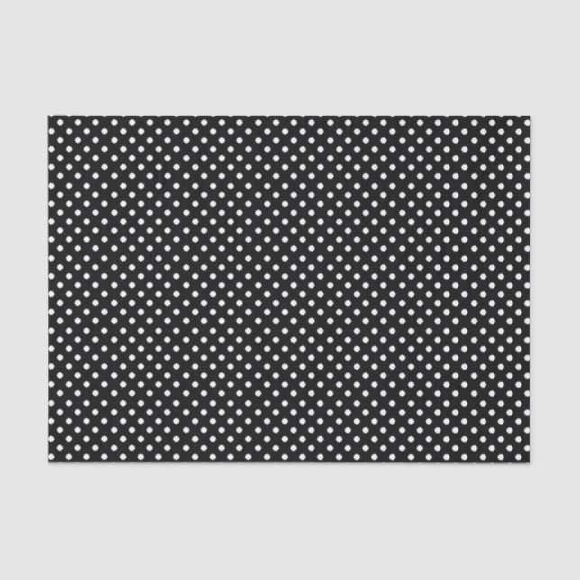Papel De Seda Polka-pontos | pontos preto e branco retrorreflect (Frente )