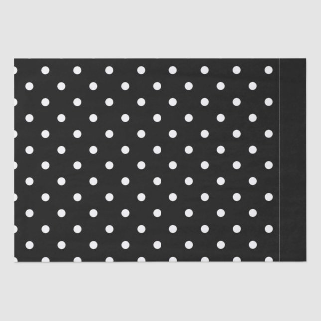 Papel De Seda Polkadots preto e branco clássicos (Frente )
