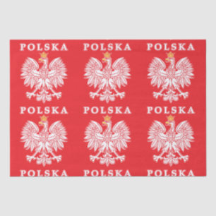 Papel De Seda Polska com polonês Eagle do vermelho