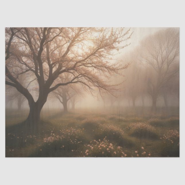 Papel De Seda Pomar de mofo em primavera (Frente )