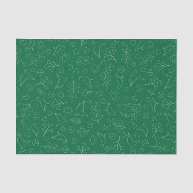 Papel De Seda Pombas Pacificas (Frente )