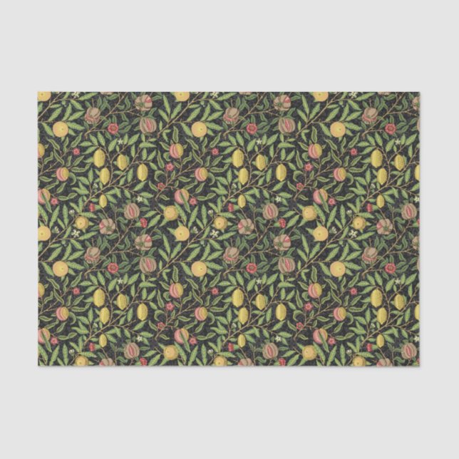 Papel De Seda Pomegranato William Morris original Tecido preto P (Frente )